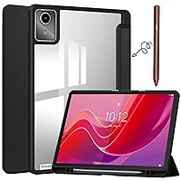 Case for Lenovo Tab M11 11 inch with Pen Holder, Acrylic Hard Shell Protective Cover for Lenovo M11 Tablet Case TB330FU, Black