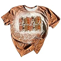 Pumpkin Pice Everything Nice Womens Bleached Tshirt Blouses Pumpkin Coffee Crewneck Shirt Tops Fashion Y2K Clothes 2022