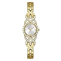 GUESS Women's 23mm Watch - Gold-Tone G-Link Silver Tone Dial Gold-Tone Case