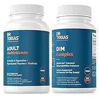 Dr. Tobias Adult Multivitamin & DIM Complex, Supports Energy, Immune and Hormone Balance for Men & Women with 42 Fruits & Vegetables, BioPerine, Broccoli Extract & Calcium, Non-GMO