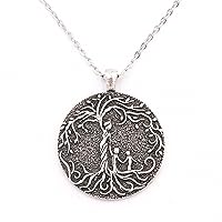 Tree of Life Necklace Mom Several Boys Girls Family Disc Hanging Pendant Gift for Women Father Wife Daughter Son Mother's Day