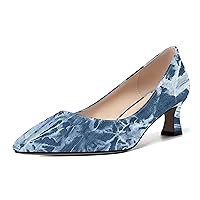 Womens Dress Evening Patent Slip On Pointed Toe Kitten Low Heel Pumps Shoes 2 Inch