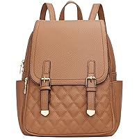 KKXIU Women Backpack Purse Fashion Vegan Leather Rucksack Travel Shoulder Bag Daypack with Multiple Pockets (Brown)
