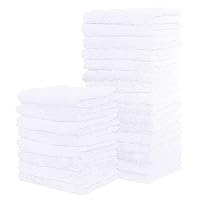 24 Pack Kitchen Dishcloths - Does Not Shed Fluff - No Odor Reusable Dish Towels, Premium Dish cloths, Super Absorbent Coral Fleece Cleaning Cloths, Nonstick Oil Washable Fast Drying (White)