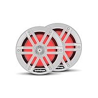 Rockford Fosgate M1-65 Color Optix 6.5” 2-Way Coaxial Multicolor LED Lighted Marine Speakers - White (Pair)