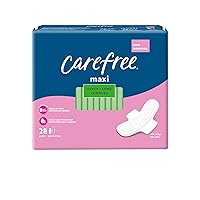 Carefree Maxi Pads, Super/Long Pads With Wings, 28ct (Pack of 1)