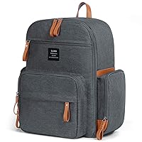 Diaper Backpack, Large Capaciry Travel Nappy Shoulder Bags, Nursing Pack for Baby Care, Stylish and Durable (Dark Grey)