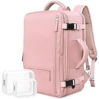 Travel Backpack for Women, TSA-Friendly Carry-on Backpack Bag Luggage Airline Approved, Personal Item Backpack for Work Business College, Travel Essentials, Pink