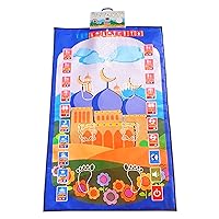 Smart Kids Prayer Mat Muslim Prayer Rug Electronic Islamic Prayer Mat with Worship Step Guide for Kids Toddlers and Kids 43.3x27.6 in
