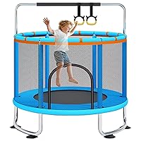 60'' Trampoline for Kids, 5FT Recreational Trampoline, Mini Baby Toddler Small Trampoline, Indoor/Outdoor Kids & Adults Trampoline with Enclosure Net for Boys Girls Christmas Birthday Gifts