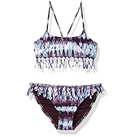 Hobie Girls' Fringe Bralette Top & Hipster Bottom Swimsuit Set