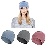 3pcs Unisex Indoors Beanie- Soft Sleep Cap Winter Warm Hat for Women