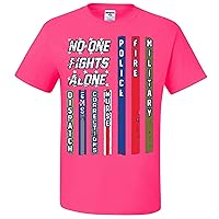 No One Fights Alone Flag American Pride Front and Back Mens T-Shirts