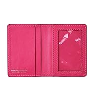 Quality Leather Travel Card Wallet | The Vallata Nappa | Handcrafted In Italy | Hot Pink