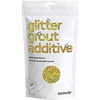 Hemway Glitter Grout Additive add Sparkle to Mosaic Tiles, Bathrooms, Wet Rooms, Kitchens, Tiled Based Rooms and Cement Based Grouts 100g / 3.5oz - Gold Holographic Fibre