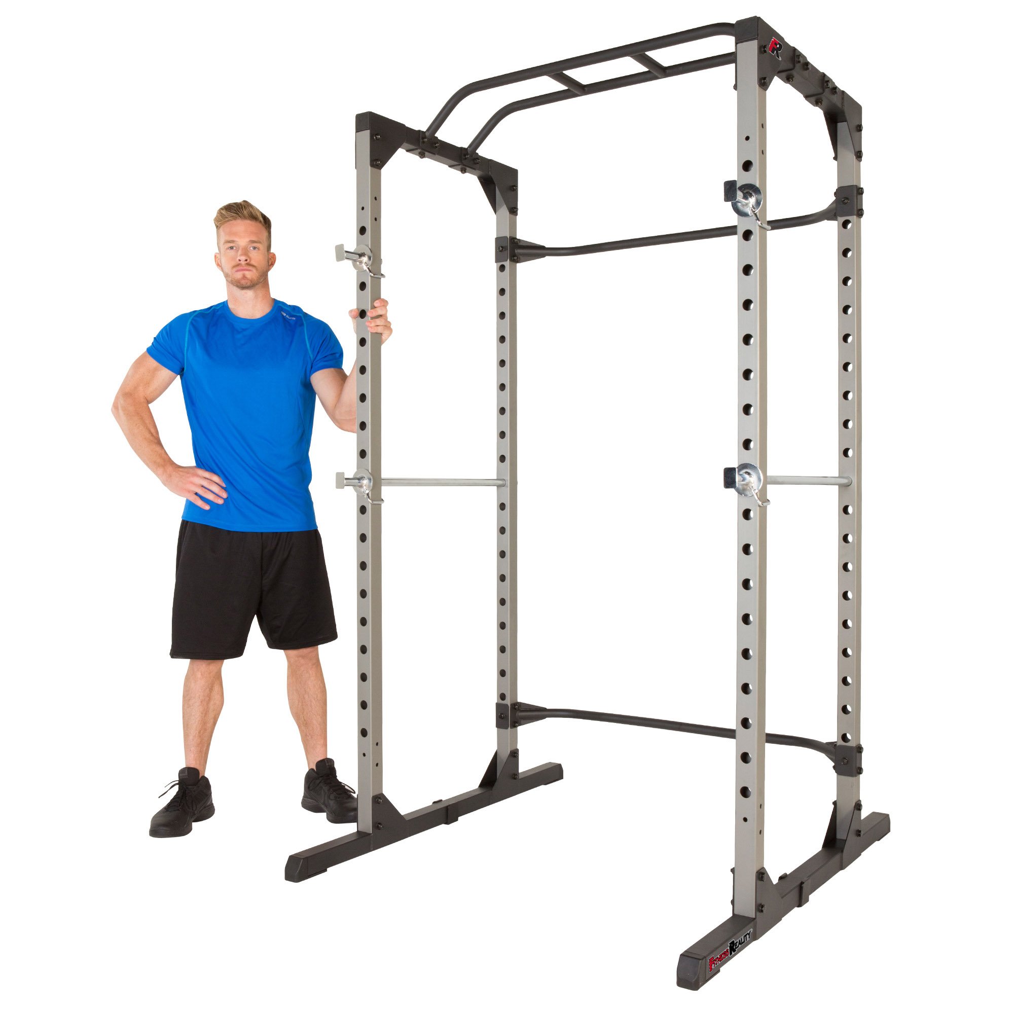 Fitness Reality Squat Rack Power Cage with | Optional LAT Pulldown & Leg Holdown Attachment | Squat and Bench Rack Combos| Super Max 810 XLT |