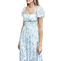 Summer Cute Floral Flowy Midi Maxi Sundressses Cottagecore Dress for Women 2023