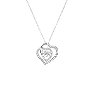 1/20ct TDW Diamond Dancing Heart Necklace in Sterling Silver