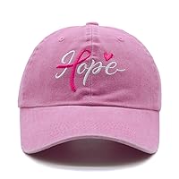 Fight Cancer Inspirational Gifts for Women, Embroidered Adjustable Breast Cancer Awareness Hope Hat