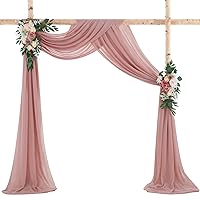 MoKoHouse Wedding Arch Drapes Fabric Dusty Rose 3 Panels 6 Yards Sheer Backdrop Wedding Decor for Party Ceremony Stage Reception