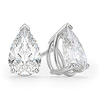 2.00CT Pear Brilliant Cut, VVS1 Clarity, Colorless Moissanite Stone, 925 Sterling Silver Earring, Basket Stud Earrings, Perfact for Gift Or As You Want