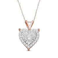 Natalia Drake 1/4 Cttw Heart Shaped Diamond Jewelry Earrings for Women or Womens Necklace in 925 Sterling Silver