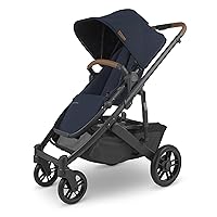 UPPAbaby Cruz V2 Stroller Full-Featured Stroller With Travel System Capabilities Toddler Seat, Bumper Bar, Bug Shield, Rain Shield Included Noa (Navy Carbon Frame Saddle Leather)