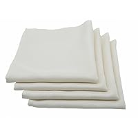 Collection Gala Glistening Easy Care Solid Color Napkins, 20-Inch, Set of 4, Ivory