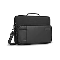 Work-In Case Business Laptop Shoulder Bag for Macbook/Notebook Compact Design with Front Pocket, Carrying Shoulder Strap, Protective Sleeve for 11.6-Inch Laptop, Black (TKC001)