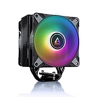 Freezer 36 A-RGB - Black- Single-Tower CPU Cooler with Push-Pull, Two Pressure-optimised 120 mm P Fans and ARGB Lighting, Fluid Dynamic Bearing, 200-2000 RPM, 4 heatpipes, incl. MX-6 Thermal