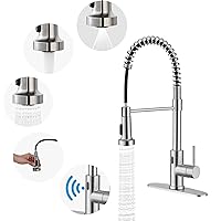 CASAINC Kitchen Faucet with Pull Down Sprayer, Touchless Motion Sensor Smart Activated Hands Free Single Handle, Brushed Nickel Kitchen Faucet for Bar Laundry Kitchen Sink