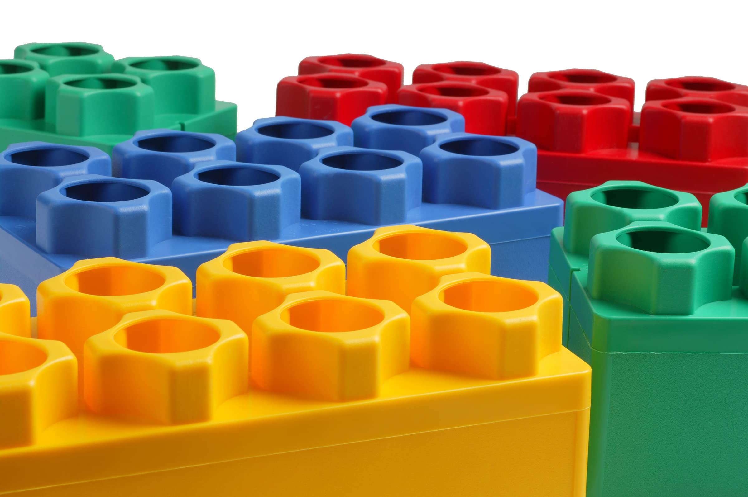 BiggoBlocks 192pc Jumbo Blocks Set | Made in The USA | 160 Large Blocks | 32 Small Blocks | 4 Colors Red Yellow Green Blue
