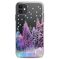 TPU Case Compatible with iPhone 15 14 13 12 11 Pro Max Plus Mini Xs Xr X 8+ 7 6 5 SE Print Pattern Forest Rainbow Purple Cute Nice Clear Colorful Wood Design Flexible Silicone Slim fit Northern