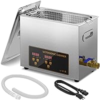 6L Ultrasonic Cleaner Machine Lab Professional SUS304 Ultra Sonic Glasses Cleaning Hypersonic Heated Large Carburetor for Diamonds,Eyeglass,Hornady,Ring,Food,Gun Parts,Watches,Denture