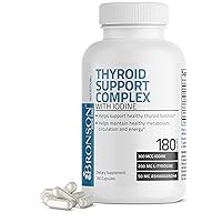 Thyroid Support Complex with Iodine - Healthy Thyroid Function, Immune System, Thyroid Hormone Levels - 180 Capsules