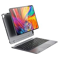 doqo iPad 9th 8th 7th Generation case with Keyboard （10.2“ 2021-2019）,Detachable 360° Protective case with 7 Colors Backlight Bluetooth Keyboard case for ipad 9th/8th/7th Space Gray