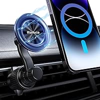 Fits MagSafe Car Mount, [Never Blocking Vent, Enjoy Comfort of A/C] [20 Strong Magnets] Magnetic Phone Holder for Car Universal Extension Vent Clip Car Phone Holder Fit for iPhone 15 Pro Max