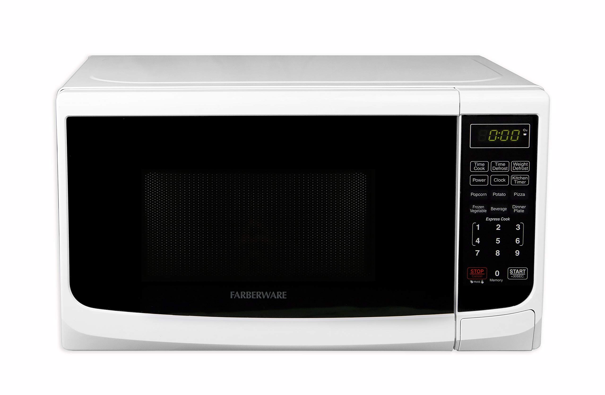 Farberware Countertop Microwave 700 Watts, 0.7 cu ft - Microwave Oven With LED Lighting and Child Lock - Perfect for Apartments and Dorms - Easy Clean Grey Interior, Retro White