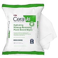Hydrating Facial Cleansing Makeup Remover Wipes| Plant Based Face Biodegradable in Home Compost| Wash Cloth| Suitable for Sensitive Skin| Fragrance-free Non-comedogenic| 25 Count