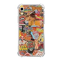 Retro 70s 80s Groovy Aesthetic Case for iPhone XR, Vintage Vibe Hippie Collage Case for iPhone XR for Teens Men and Women, Cool TPU Bumper Phone Cover Case