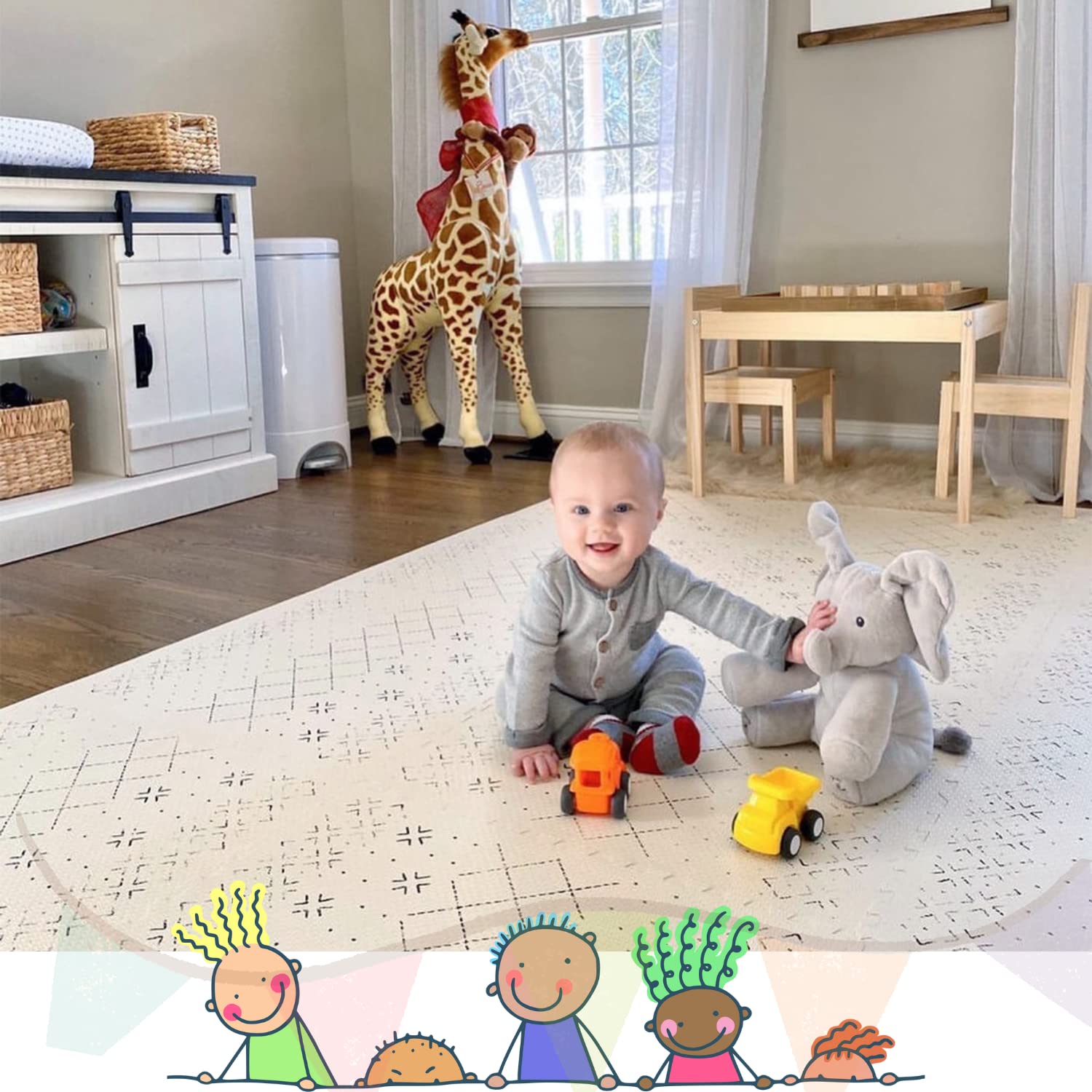 Buy Yay Mats Stylish Extra Large Baby Play Mat. Soft, Thick, Non-Toxic Foam  Covers 6 ft x 4 ft. Expandable Tiles with Edges Infants and Kids Playmat  Tummy Time Mat (Carter Mudcloth