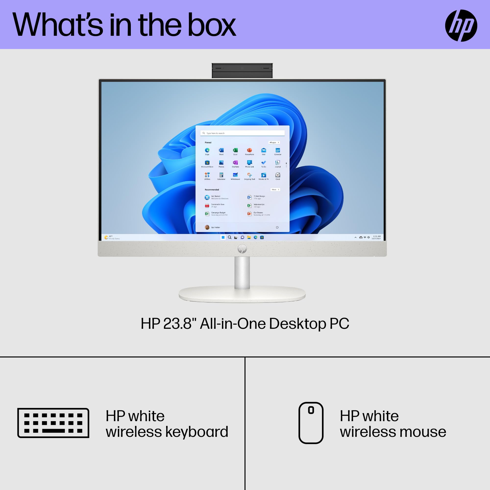 HP 23.8 inch All-in-One Desktop PC, FHD Display, 13th Generation Intel Core i5-1335U, 8 GB RAM, 256 GB SSD, Intel UHD Graphics, Windows 11 Home, 24-cr0070 (2023)