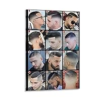 Barbershop Wall Decoration Hair Salon And Salon Posters Men's Salon Hair Posters Hair Barbershop Posters Canvas Painting Wall Art Poster for Bedroom Living Room Decor 24x36inch(60x90cm) Frame-style