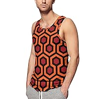 Shining Carpet Pattern Men's Sleeveless Vest Fashion Print Tank Tops Shirt For Casual Gym Workout