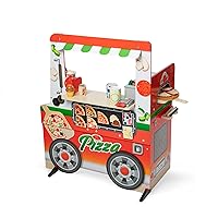 Melissa & Doug Wooden Pizza Food Truck Activity Center with Play Food, for Boys and Girls 3+
