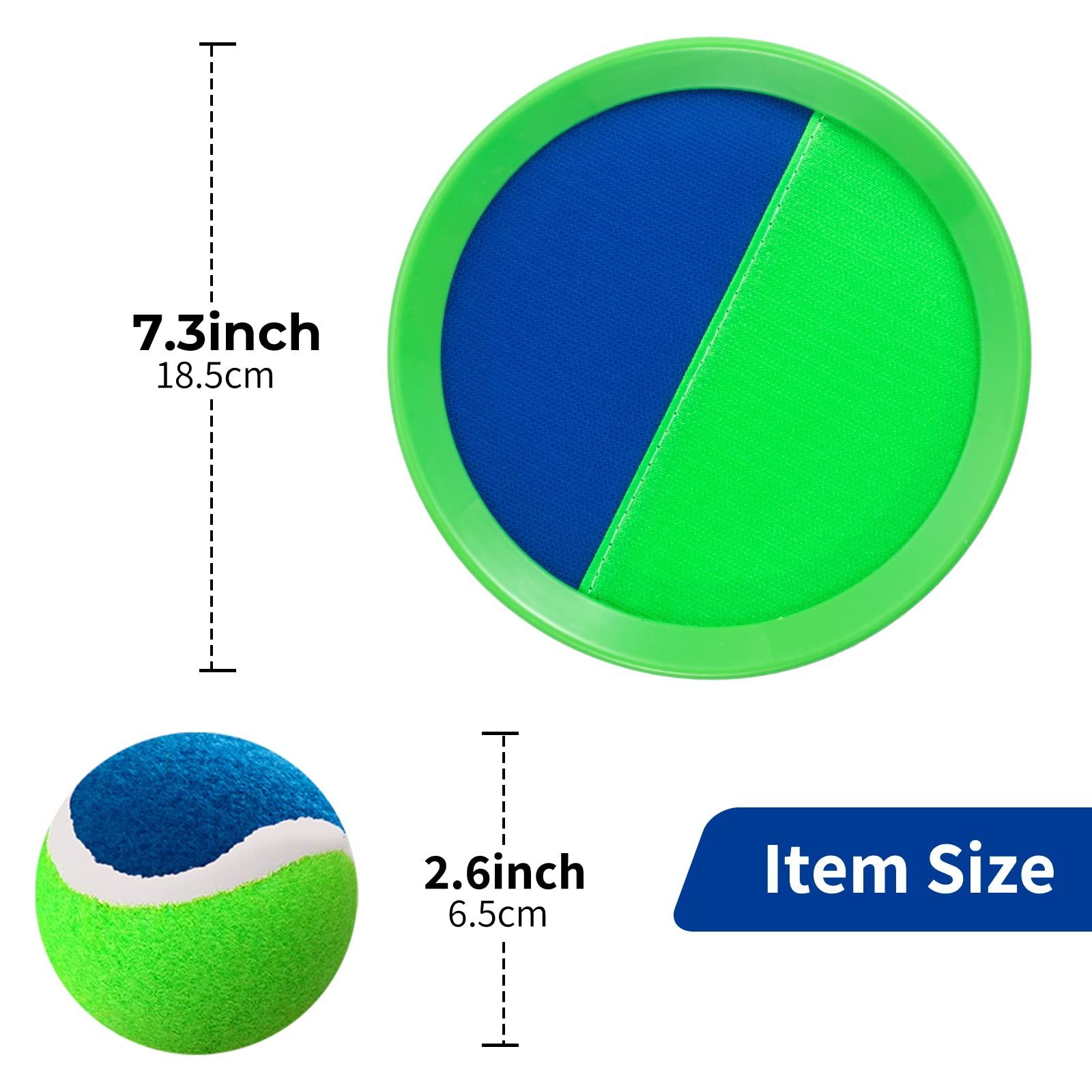Bufeeaye Outside Toys for Kids Ages 4-8 - Toss and Catch Ball Set, Kids Outdoor Games Yard Games for Kids and Adults with 6 Paddles and 3 Balls Toys for 3 4 5 6 7 8 Year Old Boys Girls Birthday