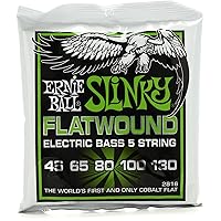 Regular Slinky Cobalt Flatwound 5-String Electric Bass Strings 45-130 Gauge