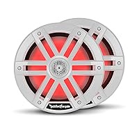 Rockford Fosgate M1-8 Color Optix 8” 2-Way Coaxial Multicolor LED Lighted Marine Speakers - White (Pair)