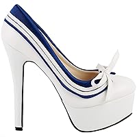 Blue And White Porcelain Platform Stiletto Ankle Boot Bootie,LF80843