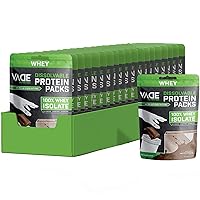 VADE Nutrition Dissolvable Protein Packs - 100% Whey Isolate Protein Powder Chocolate Milkshake - Low Carb, Low Calorie, Lactose Free, Sugar Free, Fat Free - 20 Single Serving Travel Packets to Go